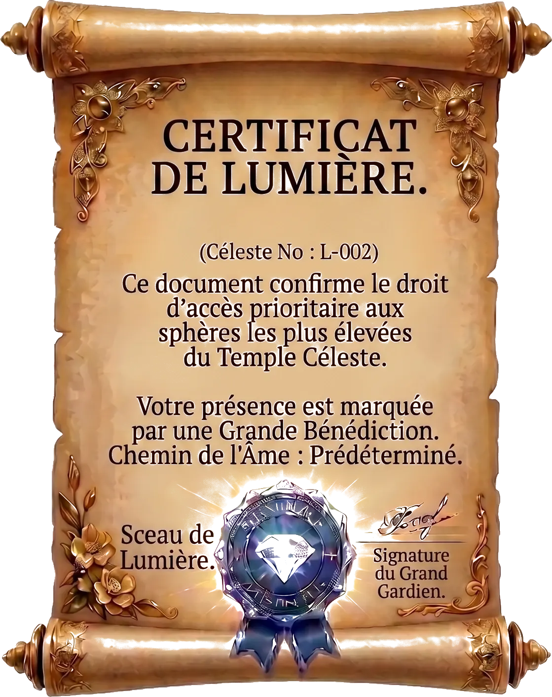 EXEMPLE DE CERTIFICAT