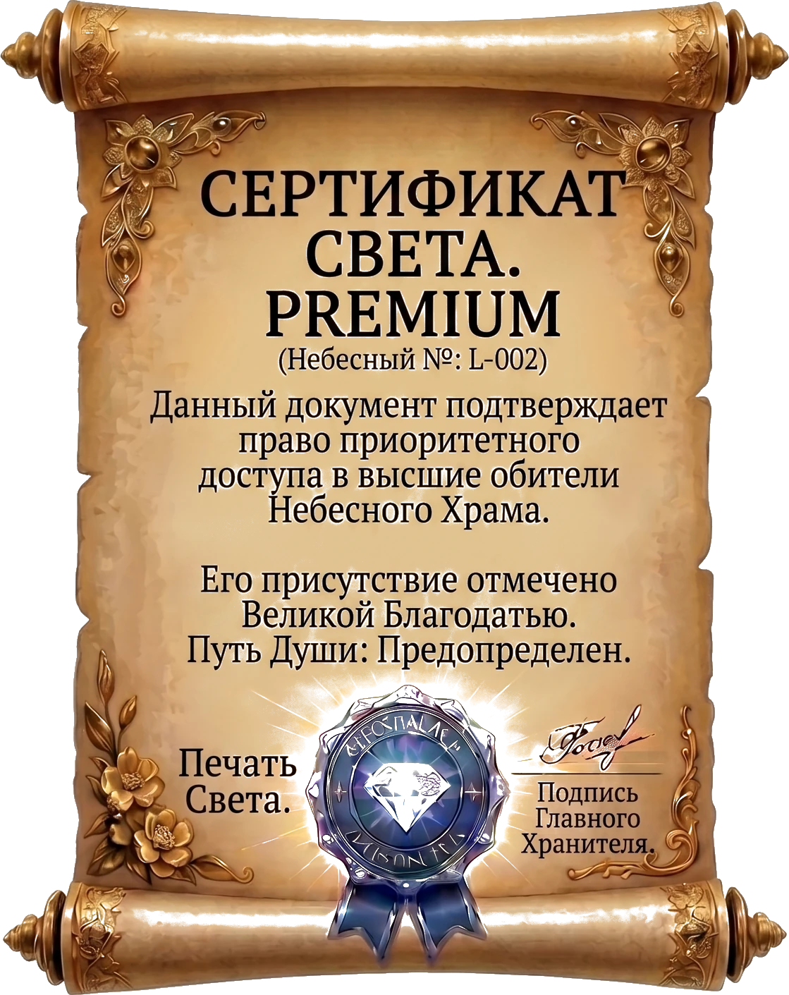 ОБРАЗЕЦ СЕРТИФИКАТА