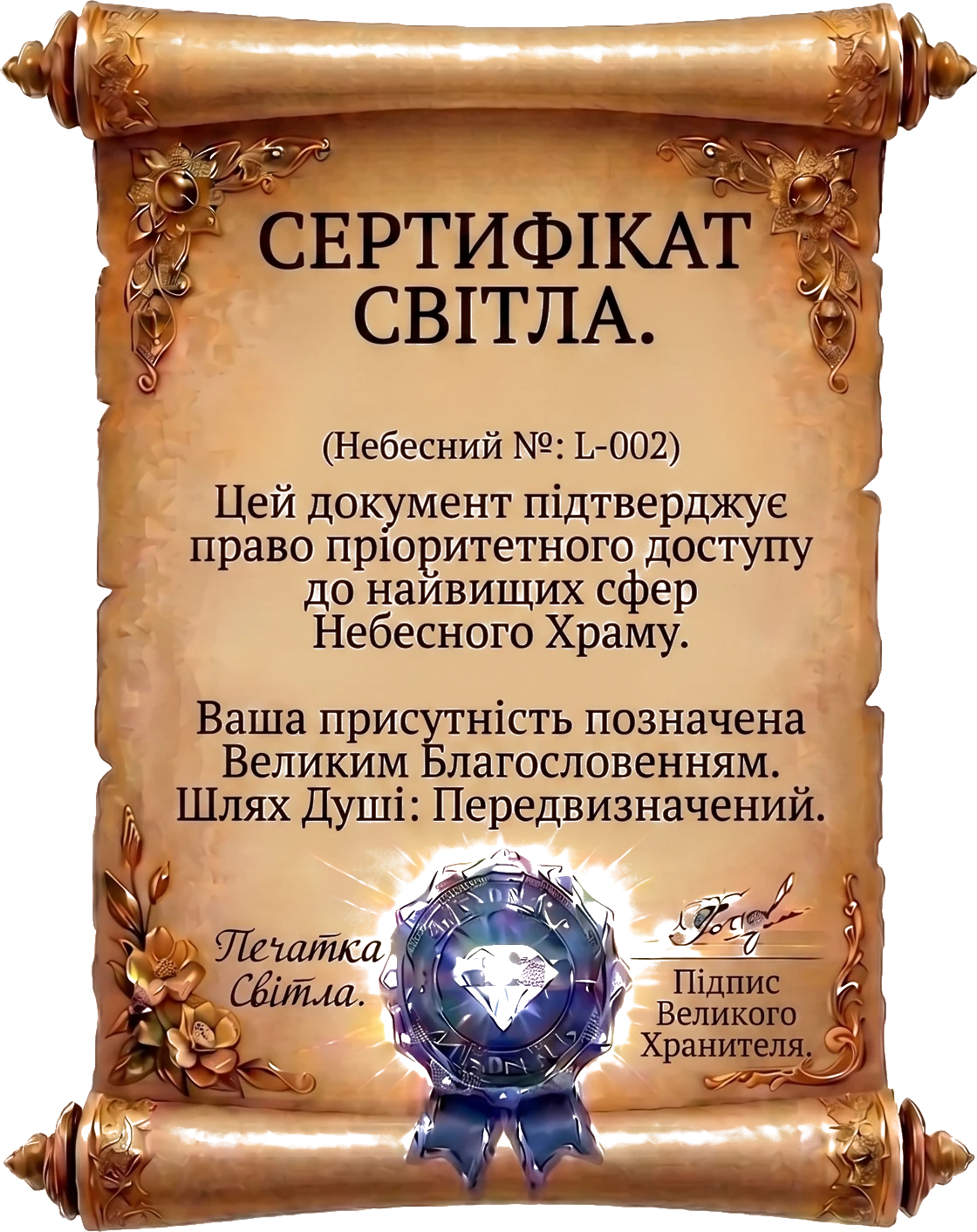 ЗРАЗОК СЕРТИФІКАТА